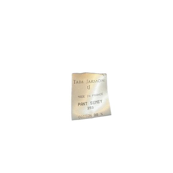 TARA JARMON Made in FRANCE Black Velvet Satin Trim Flat Front Pants Slacks sz 42 - Picture 16 of 16